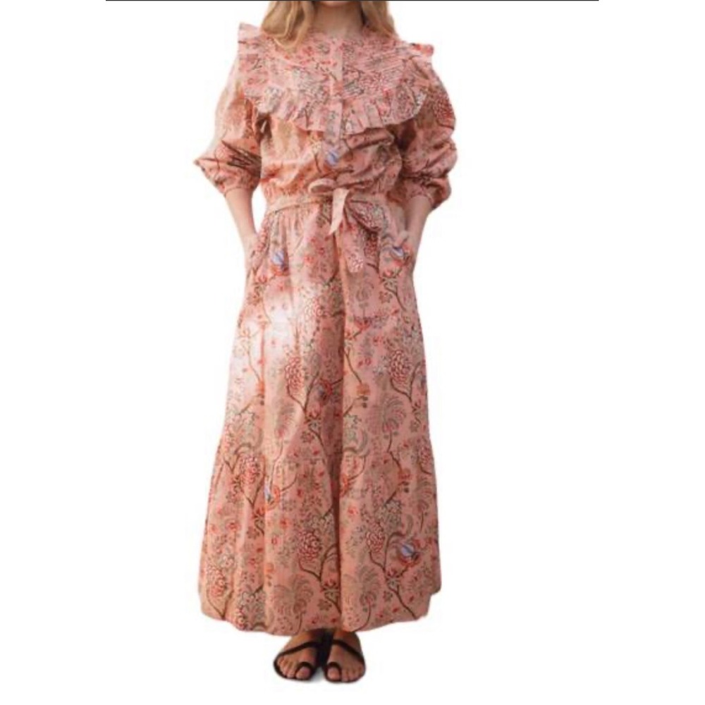 SONMER jane floral maxi dress in light pink size large NWOT